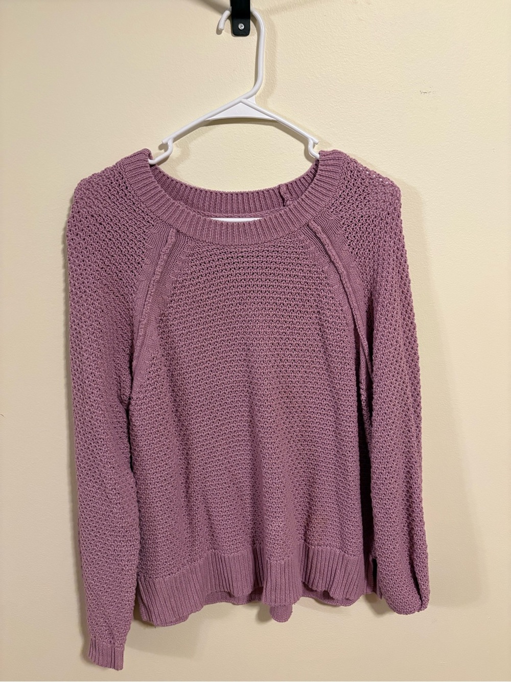 Women's Lavender Knit Crewneck Sweater